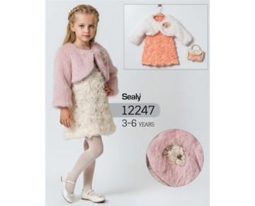 3/6 YAŞ-12247-BOLEROLU ELBİSE