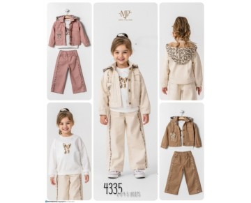 2/5 YAŞ 4335-FİYONK NAKIŞLI ÜÇLÜ TAKIM