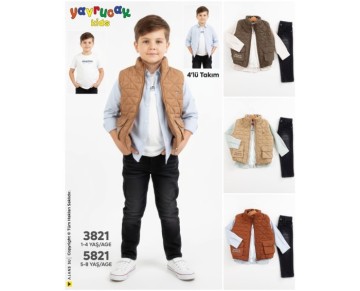 1/4 YAŞ-3821-MEVSİMLİK ERKEK 4 LÜ TAKIM