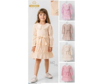 2/5 yaş 842-YAKALI KATKAT ELBİSE