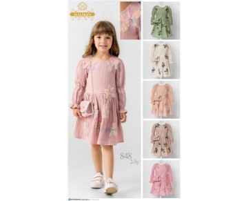 2/5 yaş 848-LASELİ ÇİÇEKLİ ELBİSE