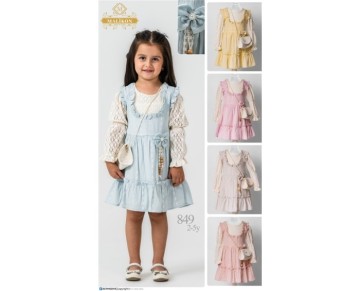 2/5 yaş 849-ÇİZGİLİ ELBİSE