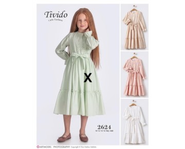 10/16 YAŞ-2624-Nakışlı Elbise