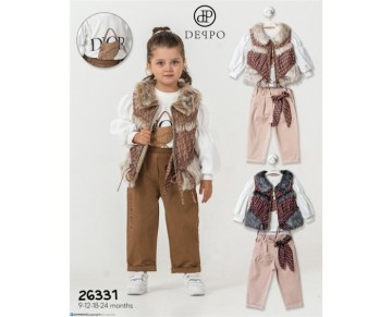 9/24 AY -26331-26331 9/24AYLIK DİOR DESENLİ ÜÇLÜ TAKIM