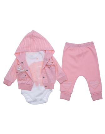 3/9 AY 6930 FİL NAKIŞLI KIZ 3 LU TAKIM