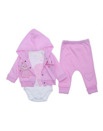 3/9 AY 6930 FİL NAKIŞLI KIZ 3 LU TAKIM