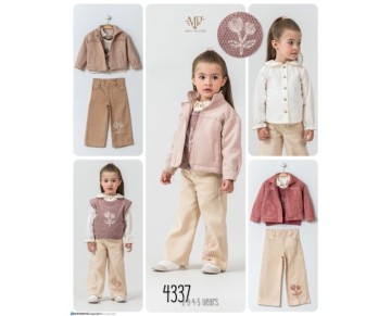 2/5 yaş-4337-LALE DESENLİ DÖRTLÜ TAKIM