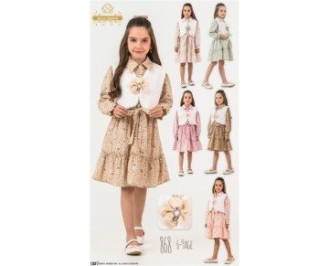 6/9 yaş 868-PELÜŞ YELEKLİ ELBİSE