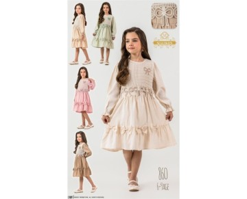 6/9 yaş -860-FİYONKLU ELBİSE