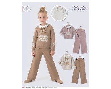 7/10 YAŞ-2661-tunik-triko kazak-pft pantalon