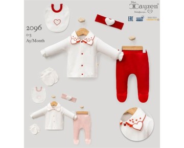 0/3 AY-2096- YAKASI KALPLİ NAKISLI 5 Lİ SET