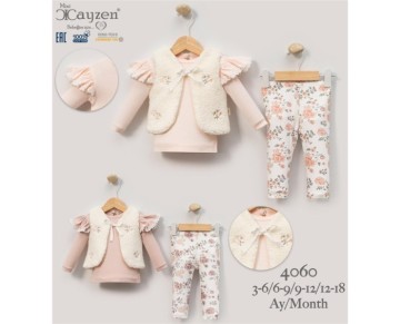 3/12 AY-4060-PELUŞ YELEKLİ 3LÜ TAKIM