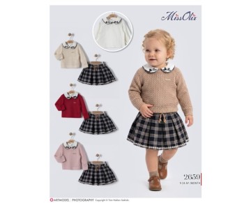 9/24 AY-2659-tunik-triko kazak-ekose etek