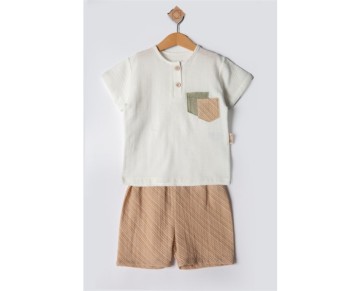 9/24 AY 2407 ÇİFT CEPLİ BASKILI ERKEK YAZLIK TAKIM