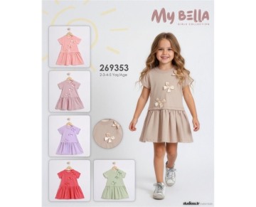 2/5 YAŞ-269353-FİYONK AKSESUAR LI ELBİSE