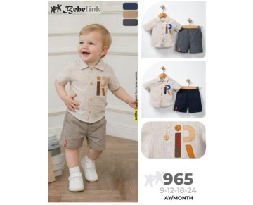 6/24 AY-965-R NAKIŞLI GÖMLEK erkek ikili takım