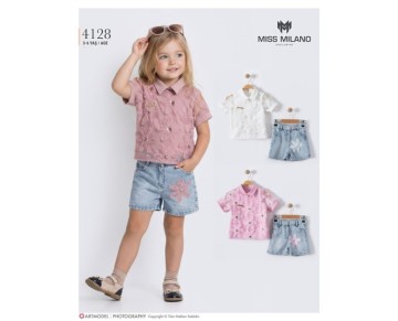 3/6 yaş 4128-ZAMBAK DESEN TAKIM