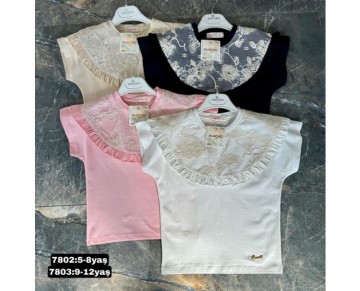 9/12 YAŞ-7803-BASKILI TASLI TISORT