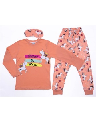 7/10 YAŞ 7040-UNICORN MAGIC 4LÜ PİJAMA TAKIM