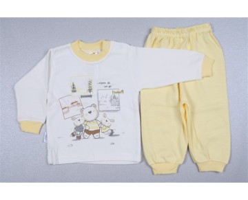 1-2 YAS ERK 3 AYI BASKILI 2LI PIJAMA TK