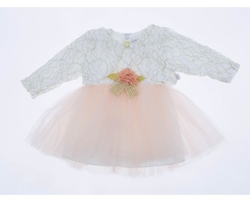 9/18 AY 470 ALTIN KORDONE FİSTOLU BOLEROLU ELBİSE