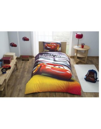 Taç Lisanslı Disney Cars Lightning Tek Kişilik Nevresim Takımı