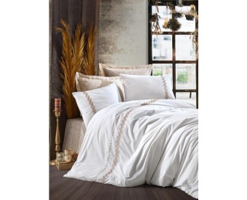 Cotton Box Majestic Seri Çift Kişilik Nevresim Takımı İnes bej