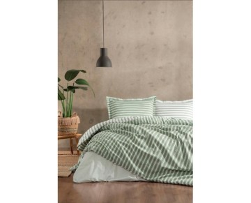 Özdilek Çift Kişilik Ranforce Nevresim Takımı Trioline Yeşil