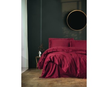 Cotton Box Elegant Bordo Çift Kişilik Saten Nevresim Takımı