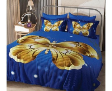 Nevresim Dünyası 3D Ranforce Çift Kişilik Pike Takımı Butterfly ODA KOKUSU HEDİYELİ 