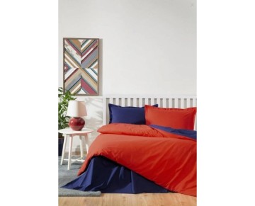 Özdilek Çift Kişilik Ranforce Nevresim Takımı Colormix Kırmızı Lacivert