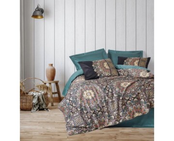 Cotton Box Çift Kişilik Saten Nevresim Takımı Ornate Petrol