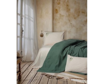 Cotton Box Çift Kişilik Pike Takımı Spin Sophia Yeşil