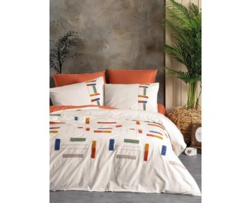 Cotton Box Puff Nakışlı Ranforce Çift Kişilik Nevresim Takımı Katy Tarçın