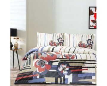 Taç Çift Kişilik Saten Nevresim Takımı Vanessa Kırmızı