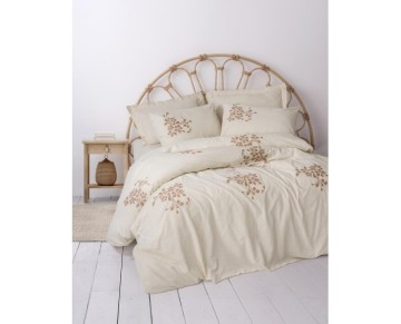 Cotton Box Cotton Keten Çift Kişilik Nevresim Takımı Kaneli
