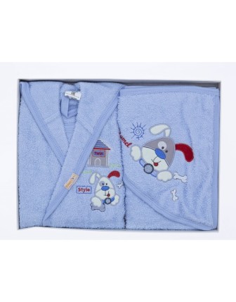 3/24  AY 398 KÖPEKLİ BORNOZ SET