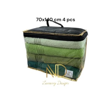 Nevresim Dünyası 70x140 Pamuk 4'lü Havlu Seti Yeşil (ND)