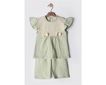 9/24 AY 2391 DANTELLİ FİYONKLU YAZLIK KIZ TAKIM