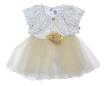 9/18 AY 467 ALTIN KORDONE FİSTOLU BOLEROLU ELBİSE